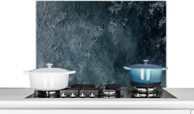 Produktbild von KitchenYeah®  Spritzschutz Küche - Küchenrückwand - Wandschutz für Herd und Spüle - Beton - Naturstein - Grau 80x55 - Alu-Dibond (Alternative zum Spritzschutz aus Glas) - Hitzebeständig - Herdspritzsc