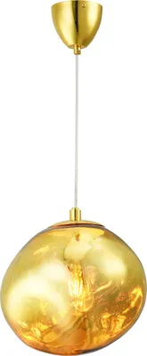 Produktbild von Modernes Design Pendelleuchte mit goldmetallischem Glasschirm, E27-Fassung für Wohnzimmer, Esszimmer