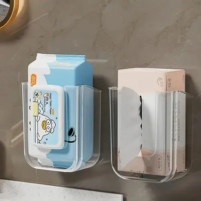 Produktbild von Feuchttuchhalter Nasstuchbox Wandmontage ohne Bohren l Aufbewahrungsbox für Feuchttücher - Große Öffnung, starke Haftung, ideal für Bad Küche