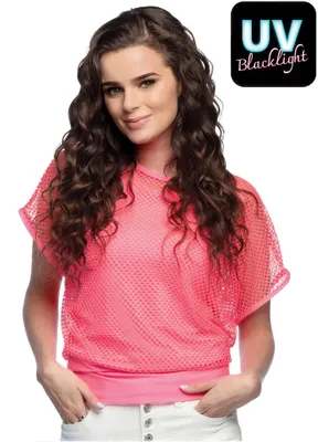 Image de Kurzarm Netzhemd rose fluo
