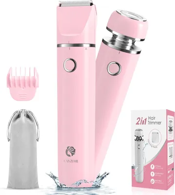 Imagen del producto de Depiladora eléctrica 2 en 1 para mujeres, ideal para zonas íntimas, apta para uso en seco y húmedo, con IPX7, resistente al agua, inalámbrica, sin dolor, para rostro y cuerpo, con carga USB
