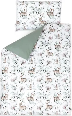 Obrázek produktu pro Pepi Dětské povlečení - 120x90 s povlakem na polštář 60×40 - 100% bavlna Antialergické - Dětské povlečení do postýlky - Green Groove Sage