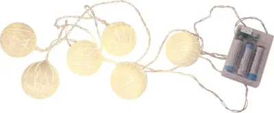 Produktbild von Best Season LED-Kugelkette "Alba" 6 warmwhite LED gefrostet, ca.100 cm Ø, Batterie, Timer, 726-88