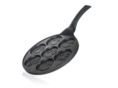 Produktbild von Banquet Alivia Smile 40050014 Omelettpfanne, 26 cm max. Durchmesser, Gusseisen/Gussaluminium, Induktionsherd-geeignet, Antihaftbeschichtung