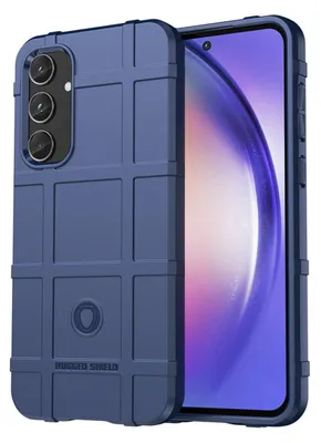 Productafbeelding van MobyDefend Hoesje - Geschikt voor Samsung Galaxy A55 - Rugged Shield TPU Backcover - Blauw