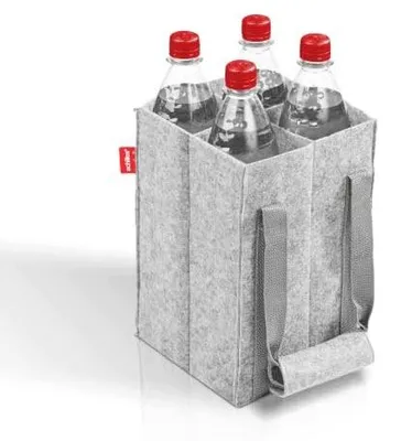 Zdjęcie produktu dla Torba na butelki filcowa ekologiczna 4 przegródki do 1 5 litra