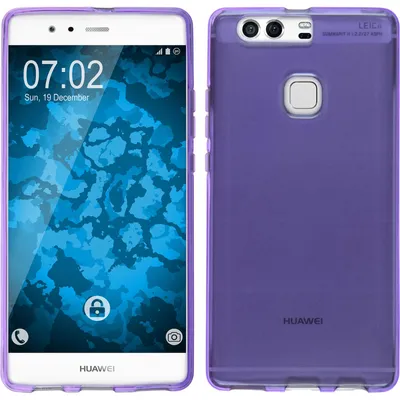 Produktbild von PhoneNatic Case kompatibel mit Huawei P9 Plus - lila Silikon Hülle transparent + 2 Schutzfolien
