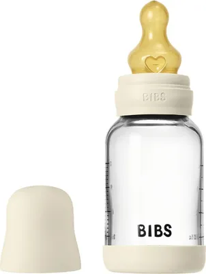 Image de Bibs biberon en verre Baby Bottle Round 120 ml + tétine en latex