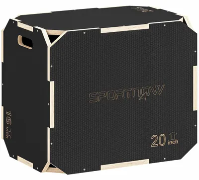 Obrázek produktu pro Plyo Box 3 v 1, dřevěný, 61/51/41 cm, 120 kg, černý