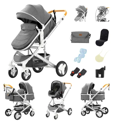Obrázek produktu pro Kočárek, kompaktní cestovní systém, lehký design, barva šedá (530)