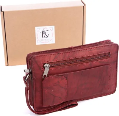 Produktbild von Bag Street Herren Handgelenktasche Dokumententasche Echtleder Dunkelbraun