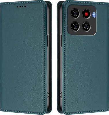 Image de Étui en cuir pour ZTE Blade A56 Pro, étui à rabat magnétique en cuirPolyuréthaneavec support, vert