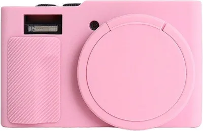 Produktbild von Silikon-Hülle für Digitalkameras - Weiches, abnehmbares Objektivhäuschen - Antislip und kratzfest - rosa