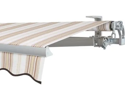 Produktbild von SOLUNA Gelenkarmmarkise Concept 4x2,5 Stoff Dessin 6171 Gestell Silber E6EV1 eloxiert Antrieb rechts inkl. Kurbel