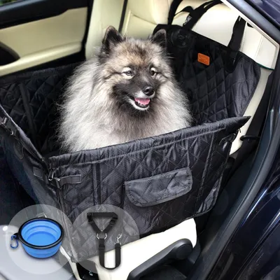 Immagine prodotto di Seggiolino per cani per auto con schienale - Seggiolino per cani - Seggiolino auto per cani - Guinzaglio per cani - Sicurezza - Resistente agli urti - Seggiolino per cani