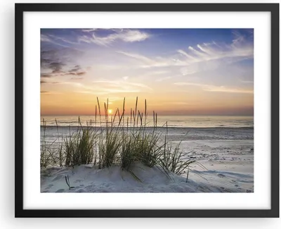 Produktbild von Gerahmtes Poster - Schwarzer Rahmen - Westen Sonne Strand - 50x40 cm - Wand Bild - Wanddeko - Wandbilder - Kunstposter - Wandposter - Bilderrahmen - Bilder - Kunstdruck - Wandbild - P2BAA50x40-4201