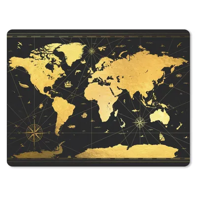Produktbild von MuchoWow® Mauspad Mousepad Weltkarte - Luxus - Gold 40x30 cm - Mousepads - Maus Mat - Pad - Mausunterlage - Anti Rutsch