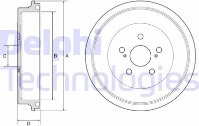 Produktbild von 2x DELPHI Bremstrommel BF610 für TOYOTA Verso S (_P12_)