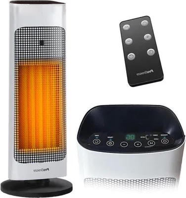 Obrázok produktu pre Keramický ohrievač 2000 W s digitálnym termostatom, biely