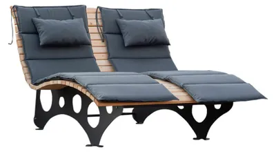 Produktbild von HOME DELUXE - Wellenholzliege TAIGA inkl. 2x Auflage- Waldsofa Schwungliege Relaxliege