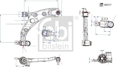 Produktbild von FEBI BILSTEIN 186317 Querlenker Vorne Rechts für MAZDA CX-5 (KE, GH) 6 Kombi (GJ, GL) 6 Limousine (GJ, GL) 6 Kasten / Kombi (GJ) CX-5 Van (KE)