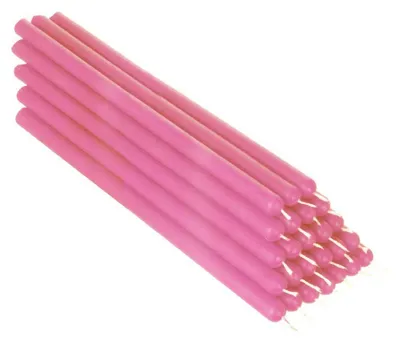 Immagine prodotto di Set di 25 candele da tavola in cera d'api rosa