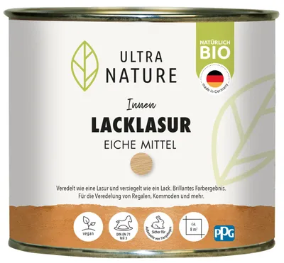 Produktbild von Ultra Nature Lacklasur 375 ml eiche mittel