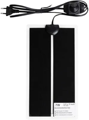 Obrázek produktu pro Terariová topná deska pro plazy – topná deska do terária – s regulátorem – stmívač – pro kuřata, plazy, obojživelníky, ptáky – 15 x 28 cm – topná deska 7 W