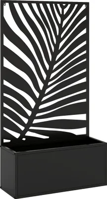 Produktbild von Hochbeet Pflanzkasten mit Sichtschutz Pflanzkübel Blumenkasten Metall, Gartenspalier 61 x 23 x 113 cm