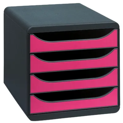 Produktbild von Exacompta Schubladenbox Big Box, 4 offene Schubladen, , Himbeerfarben, 310784D