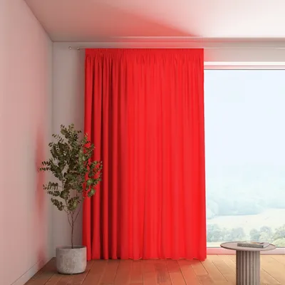 Productafbeelding van Dekoria gordijn met volantband, rood, 130 x 245 cm