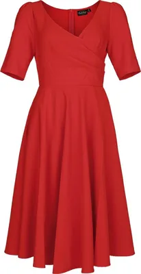 Produktbild von Voodoo Vixen Mittellanges Kleid Damen Red Half Sleeve Flare Dress rot L