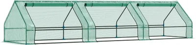 Produktbild von Outsunny Wasserdichtes und UV-beständiges Gewächshaus für Gemüsegärten mit 3 Rollfenstern, Mini-Gewächshaus für Pflanzen aus Stahl und Polyethylen
