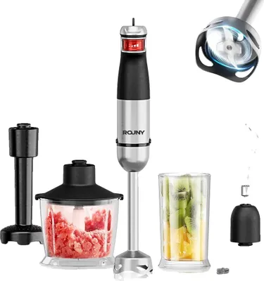 Obrázek produktu pro Ruční mixér, design 6 v 1, výkonný motor, černá barva, zástrčka EU, 6 v 1
