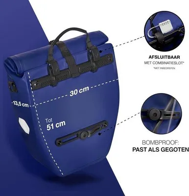 Produktbild von Famanu Fahrradtasche Wasserfest - 20L Kapazität - Tasche für Gepäckträger mit Reflektoren