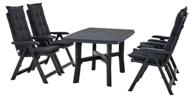 Produktbild von Pro Garden Set Tampa Klappsessel mit Tisch und Auflagen schwarz