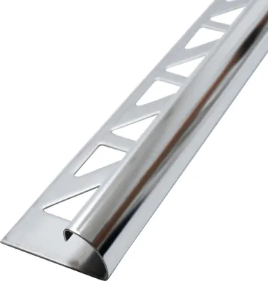 Produktbild von Dalsys Fliesenschiene Viertelkreisprofil Edelstahl Poliert 2,5m x 12,5mm, Rundprofil Halbrundprofil Fliesenprofil