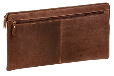Produktbild von LEAS Banktasche & Geldtasche extra groß im Vintage-Style Echt-Leder, braun Special-Edition 33x18x1cm (BxHxT)
