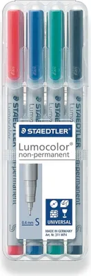 Immagine prodotto di Penne a fogli colorati 4 pezzi lavabili S Lumocolor Staedtler