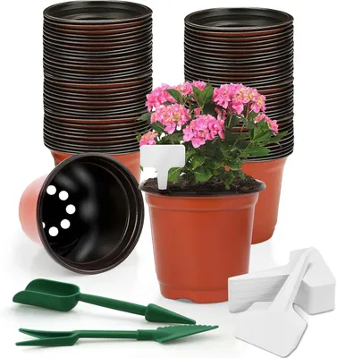Produktbild von Anzuchttöpfe 100 Stück, rot, für Garten
