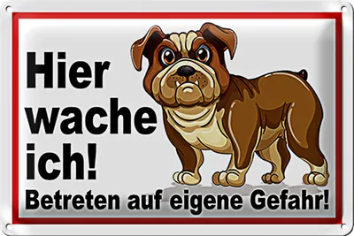 Produktbild von Blechschild Warnschild 30x20cm Hier wache ich betreten Gefahr