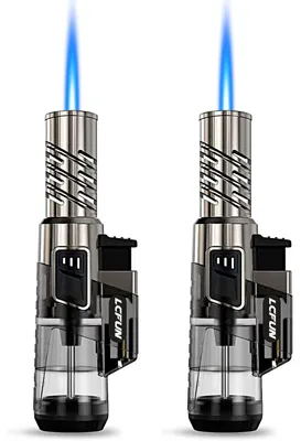 Immagine prodotto di Accendini Sturm Jetflame, confezione da 2 pezzi, ricaricabili, in metallo, resistenti al vento, confezione regalo