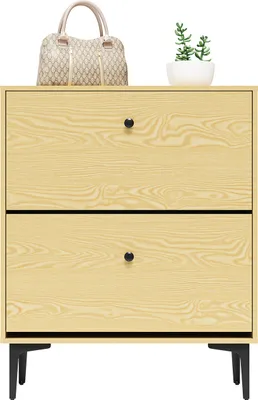 Produktbild von SONNI 80x30x95cm Eichefarben Schuhschrank Klappbares Schuhregal Aufbewahrung Schuhregal