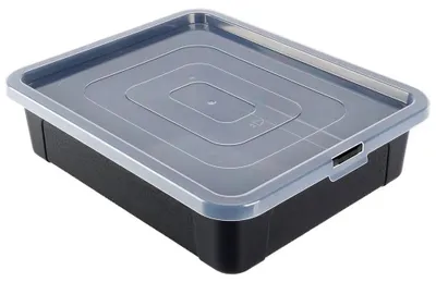 Obrázok produktu pre Kontejner na potraviny s vekom - 40 x 33 x 10 cm - plast - čierna farba