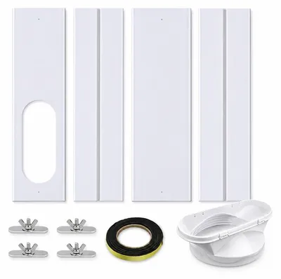 Produktbild von Fensterabdichtung Klimaanlage 150 mm, Fensterkit mit 4 Platten, verstellbar 43–158 cm für Schiebefenster