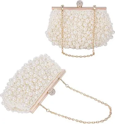 Produktbild von Famanu Clutch Bag mit modischen Perlen - Abendtasche für besondere Anlässe