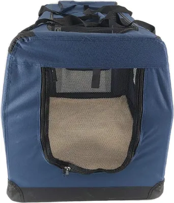 Produktbild von Dibea Hundetransportbox faltbar Größe XL 82x58x58cm Blau Hundebox Kleintiertasche