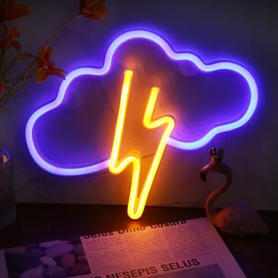 Obrázok produktu pre USB batérie ovládané blesk LED neónové nástenné svetlo, neónový nápis nočné svetlá neónový nápis neónové svetlo neónový nápis pre party bar herné spálňa izba nástenná dekorácia, deti narodeniny