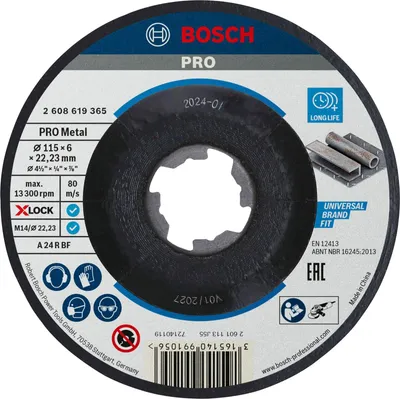 Produktbild von Bosch PRO Metal X-Lock Schleifscheibe 115 x 6 x 22,23 mm - 2608619365