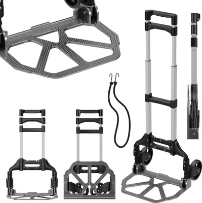 Produktbild von TroniTechnik® Sackkarre Handkarre klappbar, Transportkarre bis 80kg, Klappwagen - Vollgummireifen, höhenverstellbar